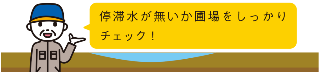 停滞水が無いかチェック