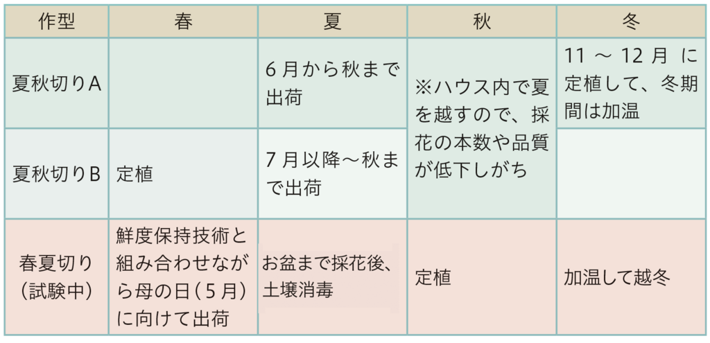 表1作型の違い